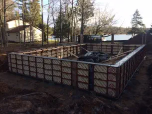 poured foundation for building