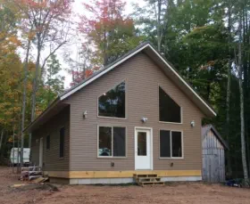 Cabins and Cottage Construction in woods in Northern Wisconsin
